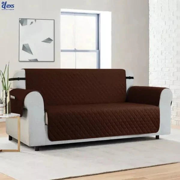 Ultrasonic Quilted Sofa Cover (Dark Brown Color)
