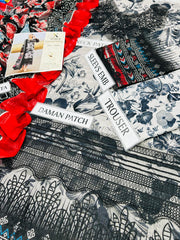 Nureh Luxury Lawn & Chiffon: 3-Piece Printed Embroidered Outfit