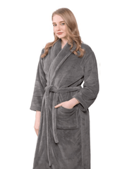 Gray bathrobe | for Men and Women | unisex 100% cotton