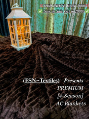 Luxurious Brown Embossed Blanket | Coral AC Fleece