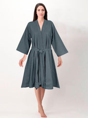 Dark Gray Cotton Bathrobe Set | Unisex | Sleek & Modern