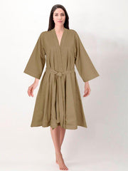 Brown Cotton Bathrobe Set | Unisex | Cozy & Earthy