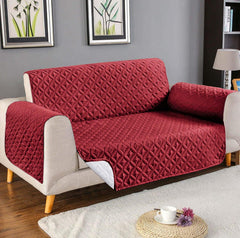 Ultrasonic Quilted Sofa Cover (Maroon Colour)