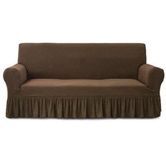 Frill Style Micro Mesh Sofa Cover (Brown Color)