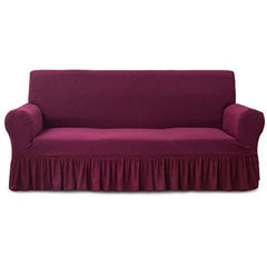 Frill Style Micro Mesh Sofa Cover (Maroon Color)
