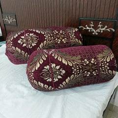 Velvet Jacquard* Round/GOLL Pillow Covers Pack of 2pcs