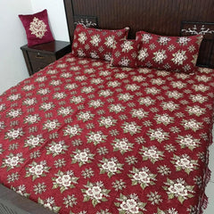 Luxurious Velvet Jacquard 4-Piece Bedding Set - King Size Bed Sheet, Pillow Covers, and Cushion Cover