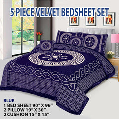 Premium Fomi Four Border Jacquard Bed Sheet Set – 4 Pcs: 1 Fomi Bed Sheet, 2 Pillow Covers, 1 Cushion Cover