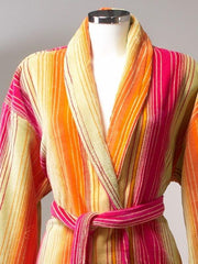 Vibrant Striped Cotton Bathrobe | Unisex Comfort & Style | Premium Quality