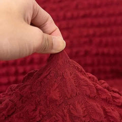 Frill Style Bubble Stuff Sofa Cover (Maroon Color)