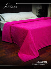 Shocking  pink Luxury Embossed Summer AC Flees Blanket