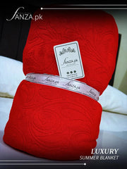 Red Luxury AC Emboss Fleece Blanket