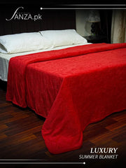 Red Luxury AC Emboss Fleece Blanket