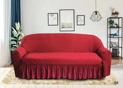 Frill Style Butterfly Stuff Sofa Cover (Maroon Color)