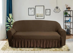 Frill Style Butterfly Stuff Sofa Cover (Brown Color)