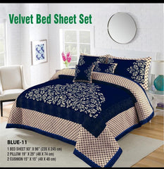 Velvet Jacquard Bed Sheet 5 Pcs set King Size