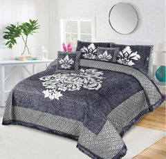 Velvet Jacquard Bed Sheet 5 Pcs set King Size