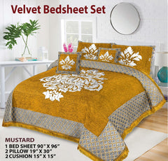 Velvet Jacquard Bed Sheet 5 Pcs set King Size