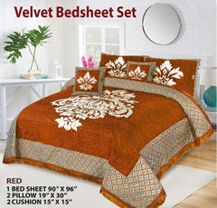Velvet Jacquard Bed Sheet 5 Pcs set King Size