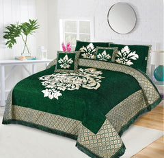 Velvet Jacquard Bed Sheet 5 Pcs set King Size