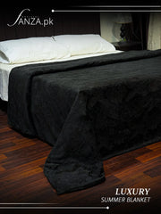 Black Luxury AC Emboss Fleece Blanket