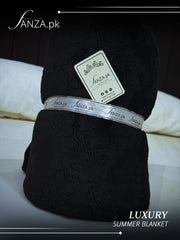 Black Luxury AC Emboss Fleece Blanket