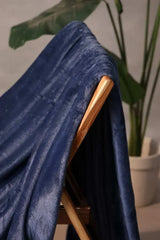 Neavy Blue AC Dyed Funnel Blanket in Coral Fleece