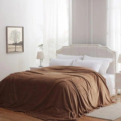 Brown AC Dyed Funnel Blanket in Coral Fleece