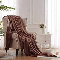 Brown AC Dyed Funnel Blanket in Coral Fleece