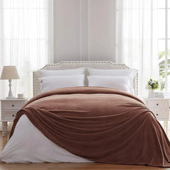 Brown AC Dyed Funnel Blanket in Coral Fleece