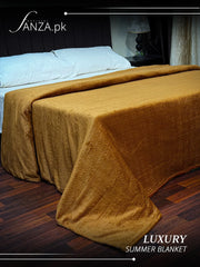 Mustard Luxury AC Emboss Fleece Blanket