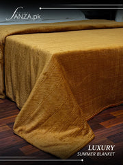Mustard Luxury AC Emboss Fleece Blanket