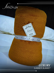 Mustard Luxury AC Emboss Fleece Blanket