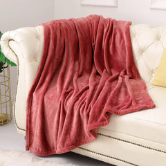Red AC Dyed Funnel Blanket in Coral Fleece