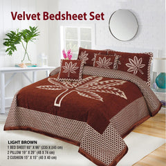 Velvet Jacquard Bed Sheet 5 Pcs set King Size