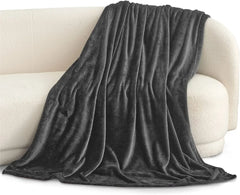 Dark Grey Plain AC Blanket in Coral Fleece & Flannel
