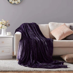 Dark Purple AC Dyed Funnel Blanket in Coral Fleece