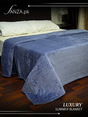 Bluish grey Luxury AC Dyed Fleece Blanket