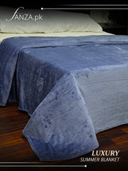 Bluish grey Luxury AC Dyed Fleece Blanket