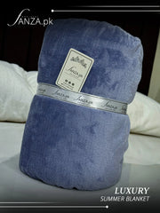 Bluish grey Luxury AC Dyed Fleece Blanket
