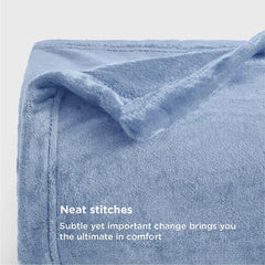 Light Blue AC Dyed Funnel Blanket in Coral Fleece