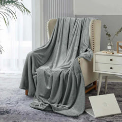 Light Grey AC Dyed Funnel Blanket in Coral Fleece