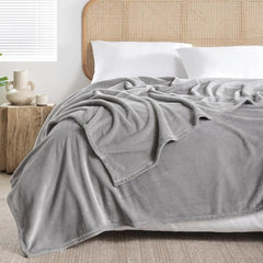 Light Grey AC Dyed Funnel Blanket in Coral Fleece
