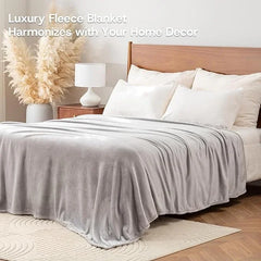 Light Grey AC Dyed Funnel Blanket in Coral Fleece