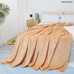 Light orange AC Dyed Funnel Blanket in Coral Fleece
