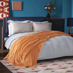 Light orange AC Dyed Funnel Blanket in Coral Fleece