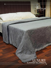 Lite grey Luxury AC Emboss Fleece Blanket