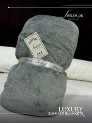 Lite grey Luxury AC Emboss Fleece Blanket