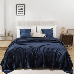 Neavy Blue AC Dyed Funnel Blanket in Coral Fleece