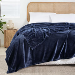 Neavy Blue AC Dyed Funnel Blanket in Coral Fleece